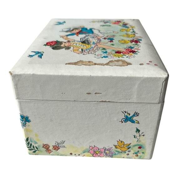 Vintage Ballerina Music Jewelry Box Japan Dance Floral Fascination READ WORKS - Picture 4 of 7